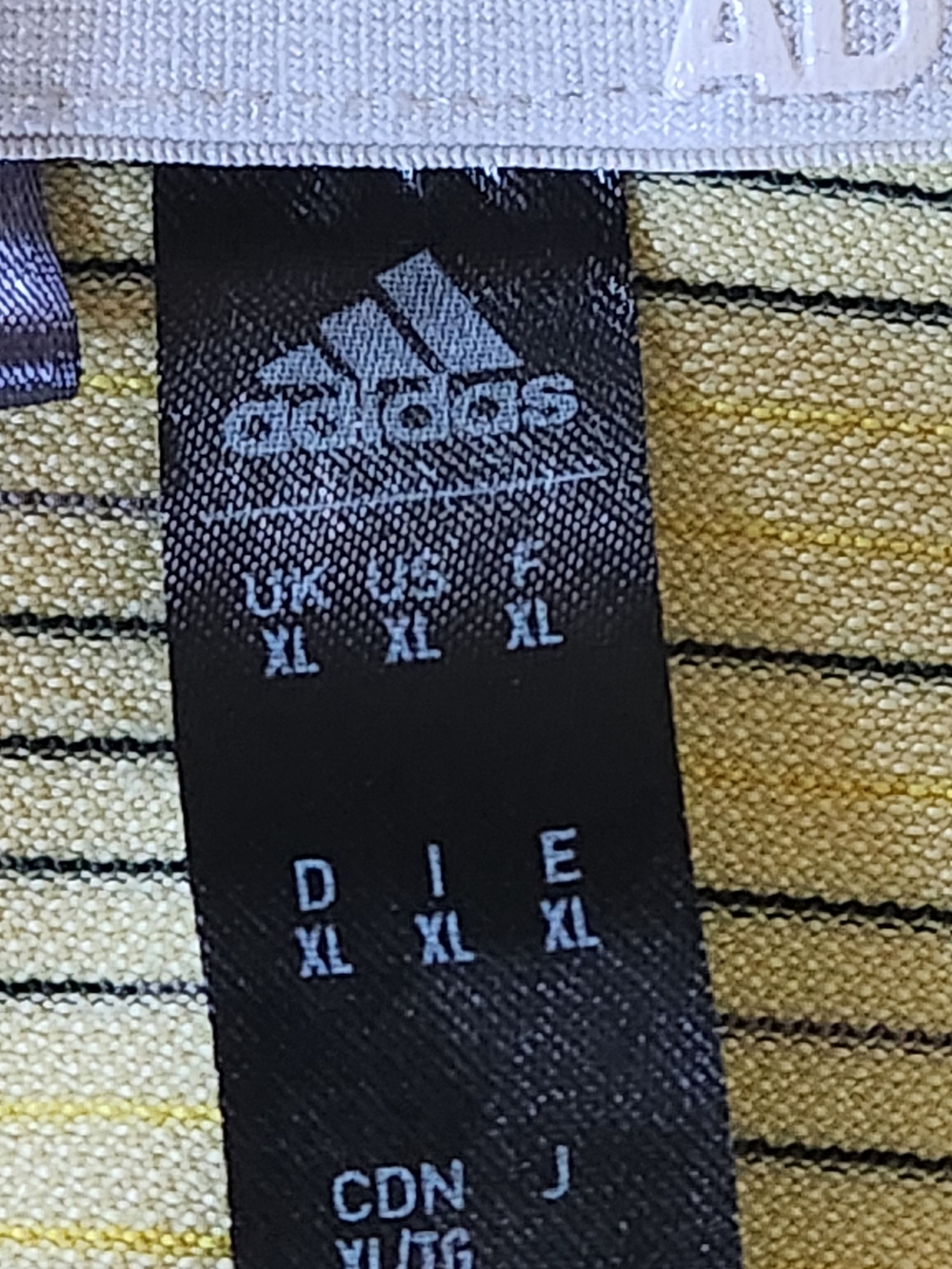 adidas Men’s Pale Yellow Striped Polo Shirt Size XL - Picture 10 of 10